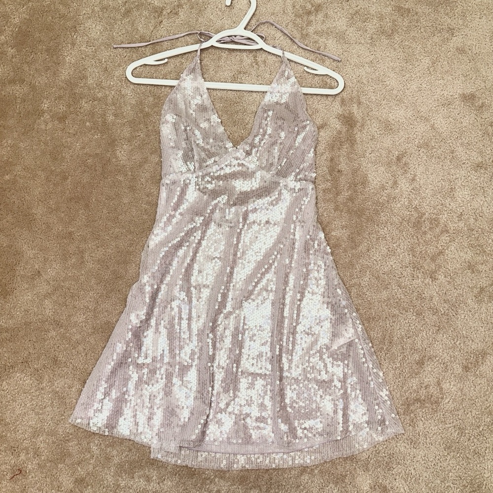 Oh Polly Light Purple Sequin Mini Dress - Picture 1 of 2